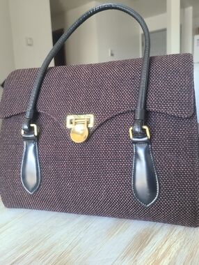 Vintage Tweed Large Handbag Purse